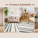 Minimalist Cream and Black Stripes(Black)