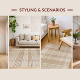 Ultra Soft Area Rug, Non Slip, Stain Resistant, Washable Area Rugs for Living Room, Bedroom, Subtle Warmth Textural Embrace(Beige)