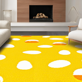 Ultra Soft Area Rug, Non Slip, Stain Resistant, Washable Area Rugs for Living Room, Bedroom, Lively Abstract Expressionist Touch(Yellow)