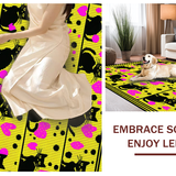 Ultra Soft Area Rug, Non Slip, Stain Resistant, Washable Area Rugs for Living Room, Bedroom, Cute Cartoon Cat Pattern Aesthetic(Black)