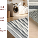 Ultra Soft Area Rug, Non Slip, Stain Resistant, Washable Area Rugs for Living Room, Bedroom, Modern Boho Stripe Rug: Indoor/Outdoor Design(Gray)