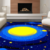Ultra Soft Area Rug, Non Slip, Stain Resistant, Washable Area Rugs for Living Room, Bedroom, Cosmic Alphabetic Playful Motif(Yellow)