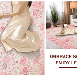 Ultra Soft Area Rug, Non Slip, Stain Resistant, Washable Area Rugs for Living Room, Bedroom, Luxurious Pink Petal Arrangement(Pink)