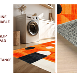Ultra Soft Area Rug, Non Slip, Stain Resistant, Washable Area Rugs for Living Room, Bedroom, Chic Mid-Century Modern Artistry(Orange)