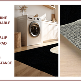 Ultra Soft Area Rug, Non Slip, Stain Resistant, Washable Area Rugs for Living Room, Bedroom, Yin Yang Velvet Bathroom Meditation Rug Non Slip(Black)