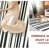 Ultra Soft Area Rug, Non Slip, Stain Resistant, Washable Area Rugs for Living Room, Bedroom, Elegant Black and Cream Chevron(Black)