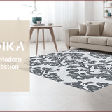 Ultra Soft Area Rug, Non Slip, Stain Resistant, Washable Area Rugs for Living Room, Bedroom, Versatile Indoor Outdoor Rug for Minimalist Patio(Black)