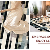 Ultra Soft Area Rug, Non Slip, Stain Resistant, Washable Area Rugs for Living Room, Bedroom, Retro-Inspired Black and White Striped Area Carpet Design(Black)