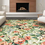 Ultra Soft Area Rug, Non Slip, Stain Resistant, Washable Area Rugs for Living Room, Bedroom, Artistic Green Floral Interpretation(Beige)