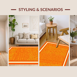 Ultra Soft Area Rug, Non Slip, Stain Resistant, Washable Area Rugs for Living Room, Bedroom, Engaging Round Alphabetical Delight(Orange)