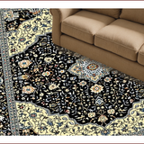Ultra Soft Area Rug, Non Slip, Stain Resistant, Washable Area Rugs for Living Room, Bedroom, Chic Black and Gray Motif(Black)