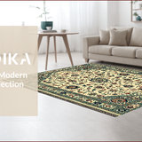 Ultra Soft Area Rug, Non Slip, Stain Resistant, Washable Area Rugs for Living Room, Bedroom, Natural Green Entryway Rug with Intricate Details(Beige)