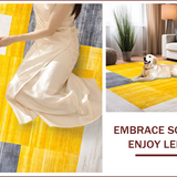 Ultra Soft Area Rug, Non Slip, Stain Resistant, Washable Area Rugs for Living Room, Bedroom, Lively Soft Colorblock Pattern(Yellow)