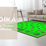 Ultra Soft Area Rug, Non Slip, Stain Resistant, Washable Area Rugs for Living Room, Bedroom, Rustic Multi-Color Clover Motif(Green)