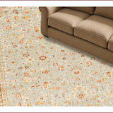 Ultra Soft Area Rug, Non Slip, Stain Resistant, Washable Area Rugs for Living Room, Bedroom, Rustic Light Brown Botanical Motif(Ivory)