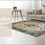 Ultra Soft Area Rug, Non Slip, Stain Resistant, Washable Area Rugs for Living Room, Bedroom, Rustic Earthy Floral Aesthetic(Beige)