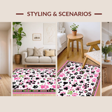 Ultra Soft Area Rug, Non Slip, Stain Resistant, Washable Area Rugs for Living Room, Bedroom, Vibrant Animal Print Decorative Piece(White)