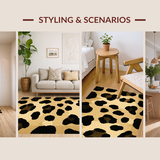 Ultra Soft Area Rug, Non Slip, Stain Resistant, Washable Area Rugs for Living Room, Bedroom, Vibrant Cheetah Skin Design(Beige)