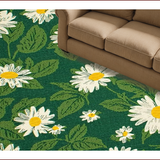 Ultra Soft Area Rug, Non Slip, Stain Resistant, Washable Area Rugs for Living Room, Bedroom, Nature-Inspired Irregular Floral Motif(Green)