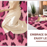 Ultra Soft Area Rug, Non Slip, Stain Resistant, Washable Area Rugs for Living Room, Bedroom, Vibrant Plush Faux Fur Rug for 70s Home Decor(Pink)