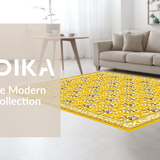 Ultra Soft Area Rug, Non Slip, Stain Resistant, Washable Area Rugs for Living Room, Bedroom, Stylish Black and Brown Pattern(Yellow)