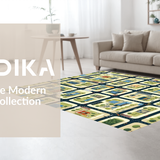 Ultra Soft Area Rug, Non Slip, Stain Resistant, Washable Area Rugs for Living Room, Bedroom, Playful Metropolis Design(Brown)