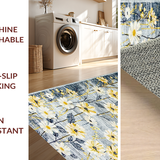 Ultra Soft Area Rug, Non Slip, Stain Resistant, Washable Area Rugs for Living Room, Bedroom, Subtle Earthy Floral Design(Gray)