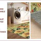 Ultra Soft Area Rug, Non Slip, Stain Resistant, Washable Area Rugs for Living Room, Bedroom, Transitional Floral Earth Tone Living Room Rug(Green)