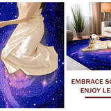 Ultra Soft Area Rug, Non Slip, Stain Resistant, Washable Area Rugs for Living Room, Bedroom, Dynamic Universe Inspired Aesthetic(Blue)