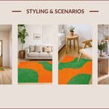Ultra Soft Area Rug, Non Slip, Stain Resistant, Washable Area Rugs for Living Room, Bedroom, Colorful Abstract Kids Playroom Non-Shedding Carpet(Orange)