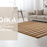 Ultra Soft Area Rug, Non Slip, Stain Resistant, Washable Area Rugs for Living Room, Bedroom, Vibrant Minimalist Diamond Motif(Beige)