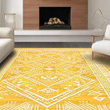 Ultra Soft Area Rug, Non Slip, Stain Resistant, Washable Area Rugs for Living Room, Bedroom, Soft Mustard Geometric Patterns(Yellow)