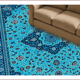 Ultra Soft Area Rug, Non Slip, Stain Resistant, Washable Area Rugs for Living Room, Bedroom, Vintage Medallion Blue Living Room Stain-Resistant Carpet(Blue)
