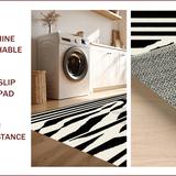 Ultra Soft Area Rug, Non Slip, Stain Resistant, Washable Area Rugs for Living Room, Bedroom, Contemporary Zebra Print Elegance(Black)