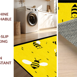 Ultra Soft Area Rug, Non Slip, Stain Resistant, Washable Area Rugs for Living Room, Bedroom, Joyful Garden-Inspired Round Mat(Yellow)