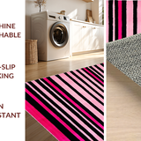 Ultra Soft Area Rug, Non Slip, Stain Resistant, Washable Area Rugs for Living Room, Bedroom, Lively Zebra-Inspired Color Fusion(Pink)