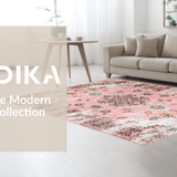 Ultra Soft Area Rug, Non Slip, Stain Resistant, Washable Area Rugs for Living Room, Bedroom, Luxurious Distressed Decorative Accent(Pink)