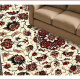Ultra Soft Area Rug, Non Slip, Stain Resistant, Washable Area Rugs for Living Room, Bedroom, Traditional Floral Motif(Beige)