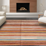 Ultra Soft Area Rug, Non Slip, Stain Resistant, Washable Area Rugs for Living Room, Bedroom, Lively Warm Toned Weave(Red)