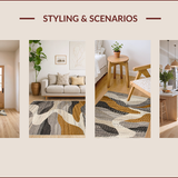 Ultra Soft Area Rug, Non Slip, Stain Resistant, Washable Area Rugs for Living Room, Bedroom, Elegant Warm Palette Textured Design(Gray)