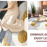 Stylish Tiled Grey and Gold Blend(Gray)