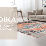 Ultra Soft Area Rug, Non Slip, Stain Resistant, Washable Area Rugs for Living Room, Bedroom, Elegant Vintage Ogee Pattern(Orange)
