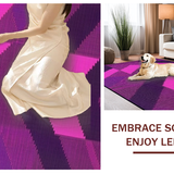 Ultra Soft Area Rug, Non Slip, Stain Resistant, Washable Area Rugs for Living Room, Bedroom, Lively Abstract Color Fusion(Purple)