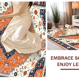Ultra Soft Area Rug, Non Slip, Stain Resistant, Washable Area Rugs for Living Room, Bedroom, Whimsical Multi-Toned Botanical Pattern(Orange)