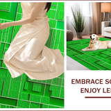 Ultra Soft Area Rug, Non Slip, Stain Resistant, Washable Area Rugs for Living Room, Bedroom, 3D Green City Life Playroom Activity Rug(Green)