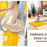 Ultra Soft Area Rug, Non Slip, Stain Resistant, Washable Area Rugs for Living Room, Bedroom, Transitional Rustic Patterned Elegance(Yellow)
