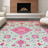 Ultra Soft Area Rug, Non Slip, Stain Resistant, Washable Area Rugs for Living Room, Bedroom, Stylish Minimalist Ogee Pattern(Pink)