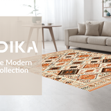 Ultra Soft Area Rug, Non Slip, Stain Resistant, Washable Area Rugs for Living Room, Bedroom, Stylish Diamond Lattice in Earthy Tones(Orange)