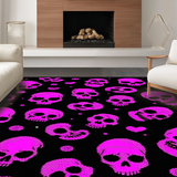Ultra Soft Area Rug, Non Slip, Stain Resistant, Washable Area Rugs for Living Room, Bedroom, Artistic Skull Gesture Representation(Pink)