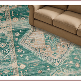 Ultra Soft Area Rug, Non Slip, Stain Resistant, Washable Area Rugs for Living Room, Bedroom, Transitional Subtle Patterned Design(Green)